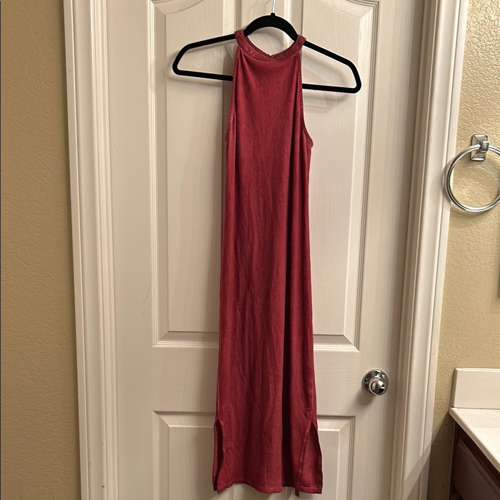 Sleeveless Red Maxi Dress #88